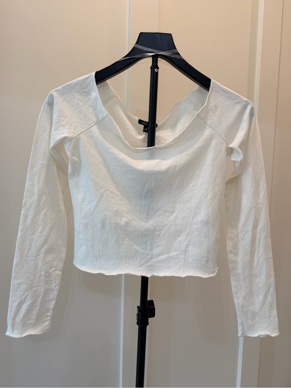 wild fable White Long Sleeve Crop Top #386